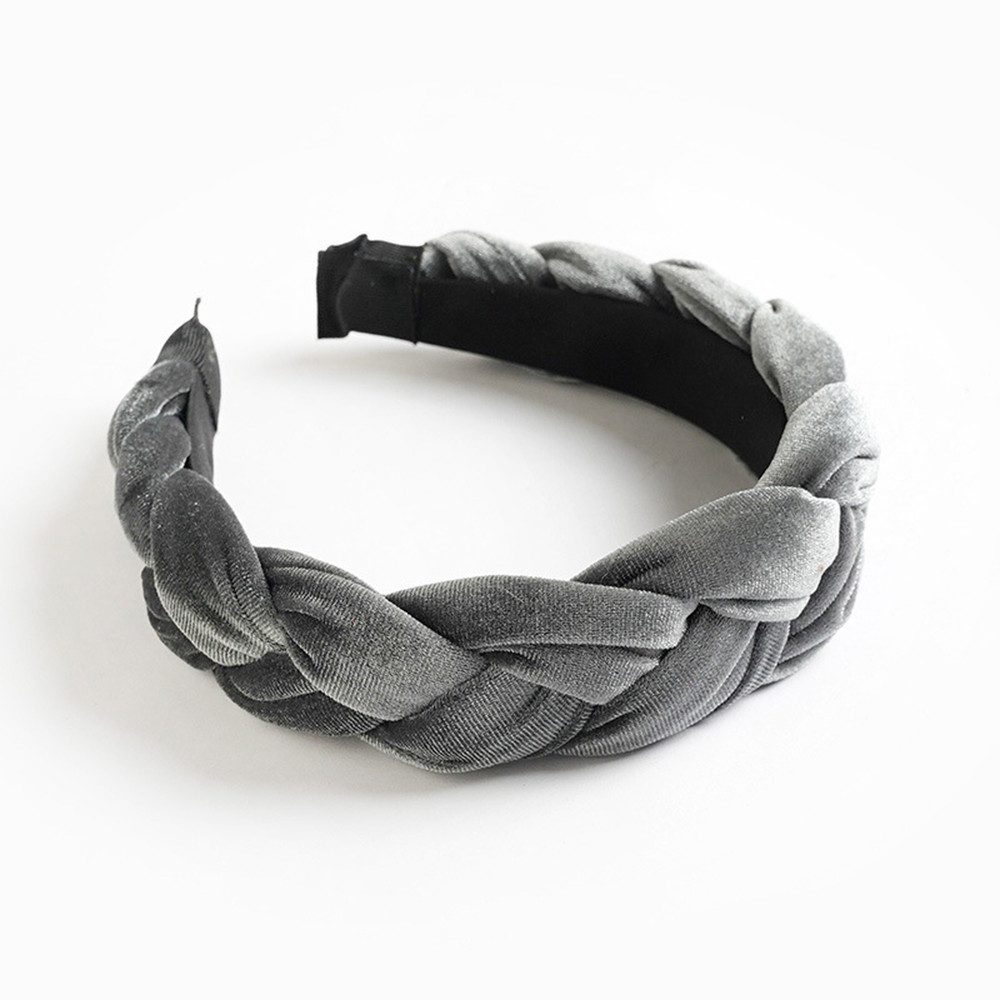 Zaewry Haarband Damen Geflochtene Stirnbänder Samt Haarreifen Vintage Breit Haarband, Elastische Criss Cross Haarbänder Zubehör für Damen und Mädchen