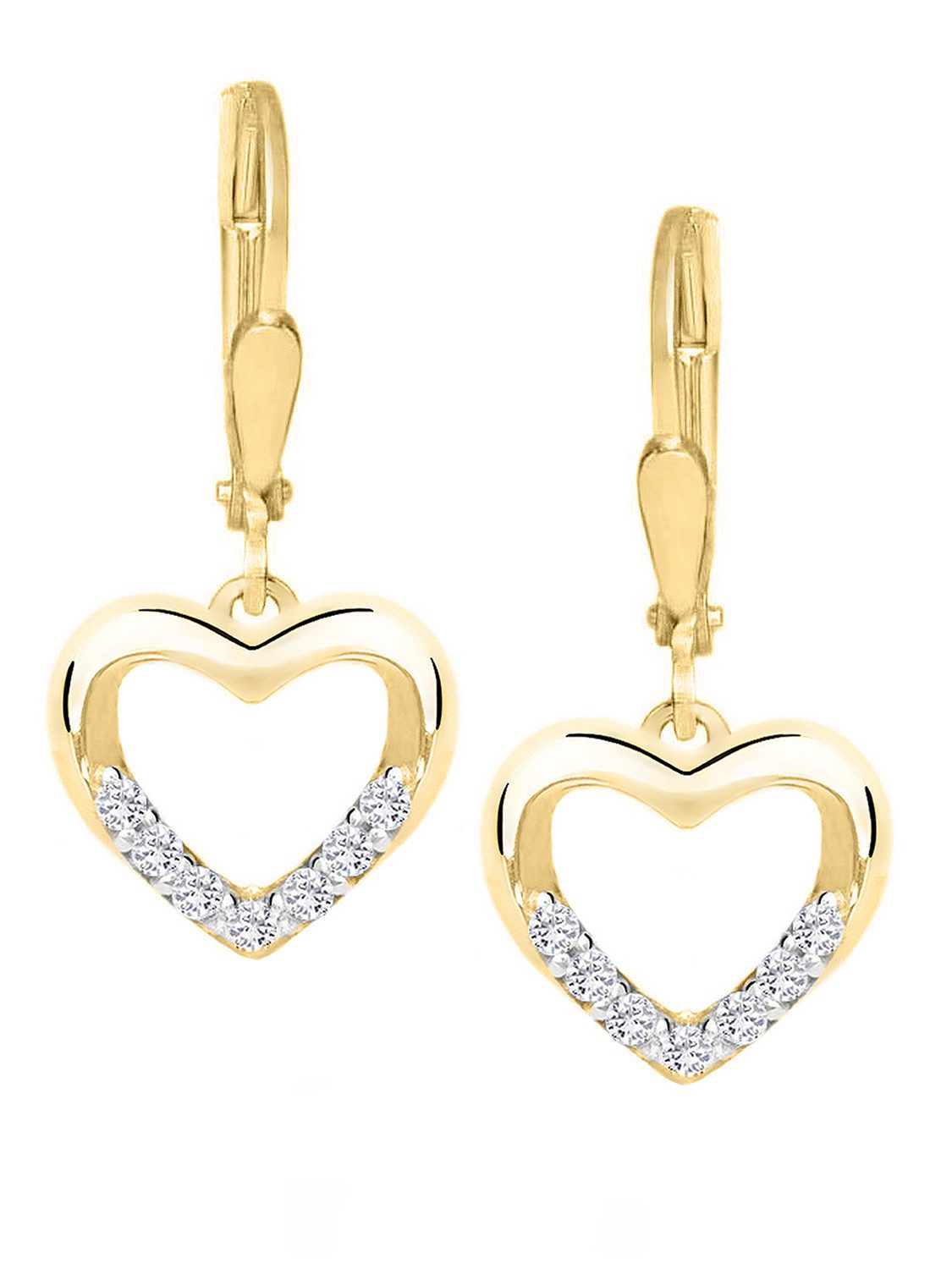 My Gold Paar Ohrhänger Damen & Mädchen Herz Ohrringe Gold 333 Gelbgold (8 Karat) - Fine (Set, 2-tlg., inkl. Schmuckbox), Geschenke