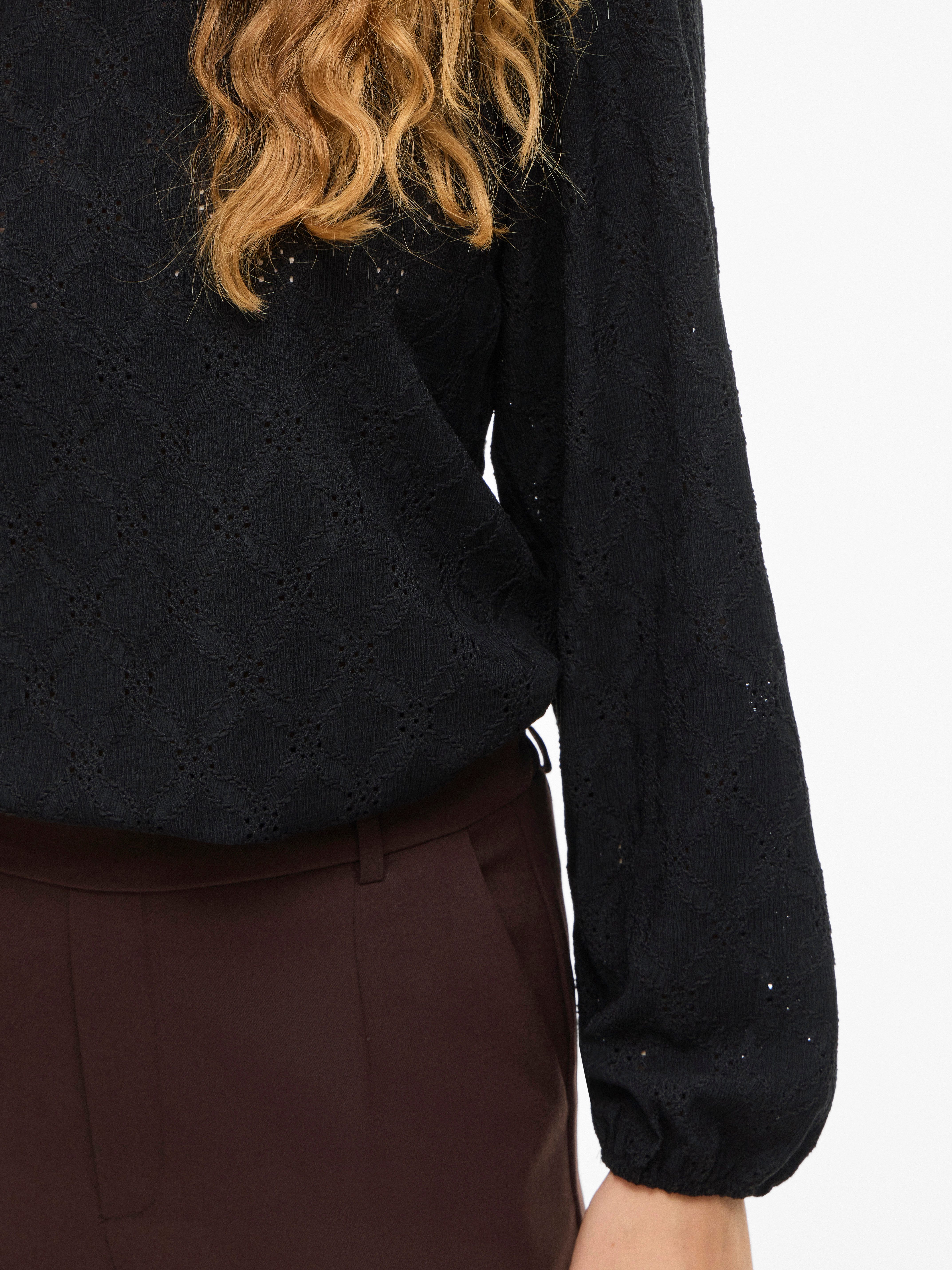 Vila Langarmshirt VIASTA O-NECK L/S TOP - NOOS