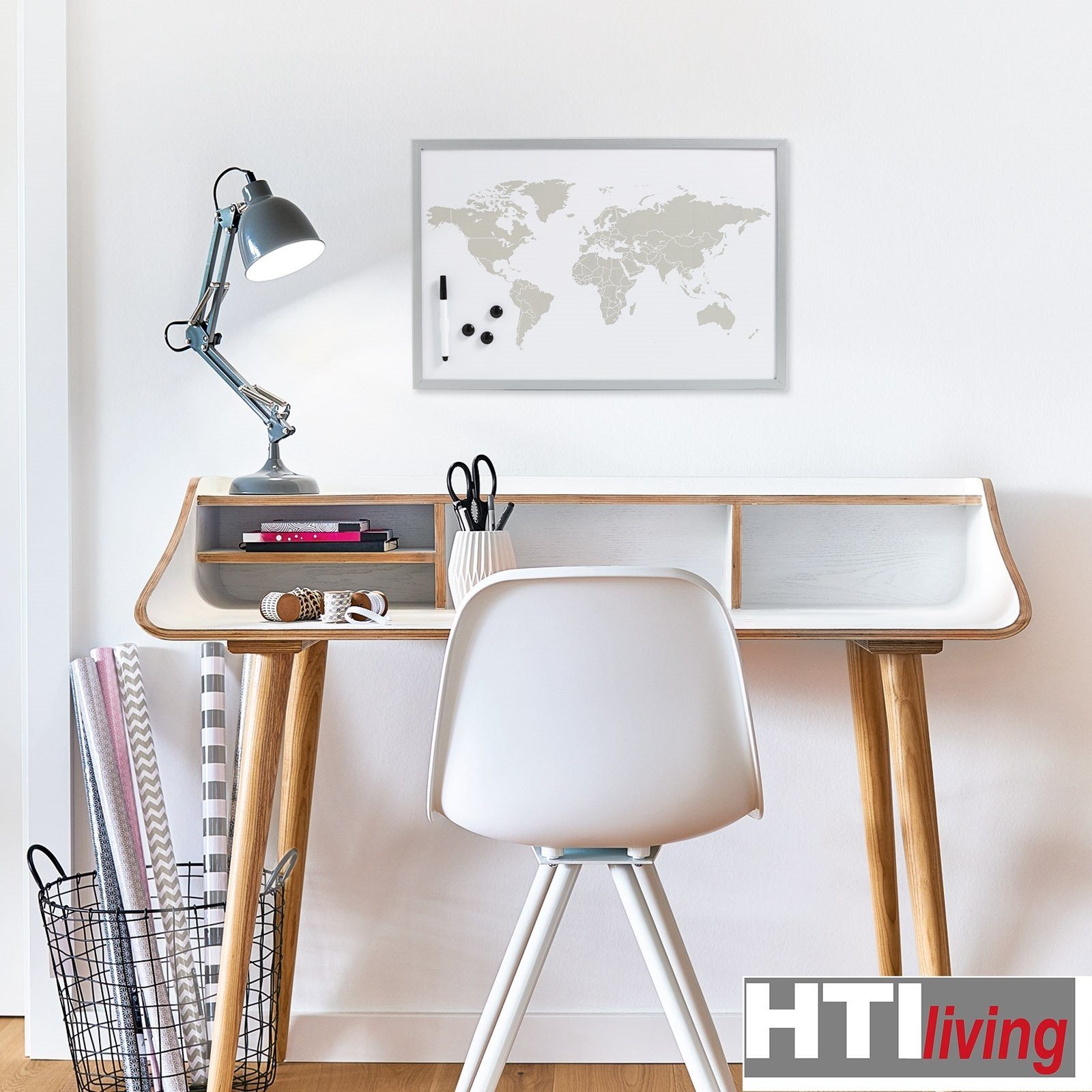 HTI-Living Memoboard Magnettafel World, 1-tlg), Schreibboard Schreibtafel Memoboard Magnetboard beschreibbar (Stück