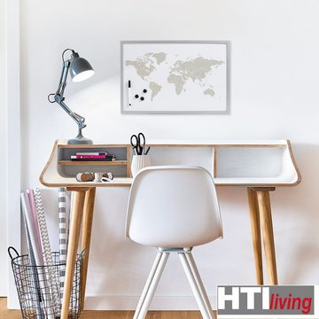 HTI-Living Memoboard Magnettafel beschreibbar World, (Stück, 1-tlg., 1 Tafel, 3 Magnete, 1 Marker und Befestigungsmaterial), Memoboard Magnetboard Schreibtafel Schreibboard