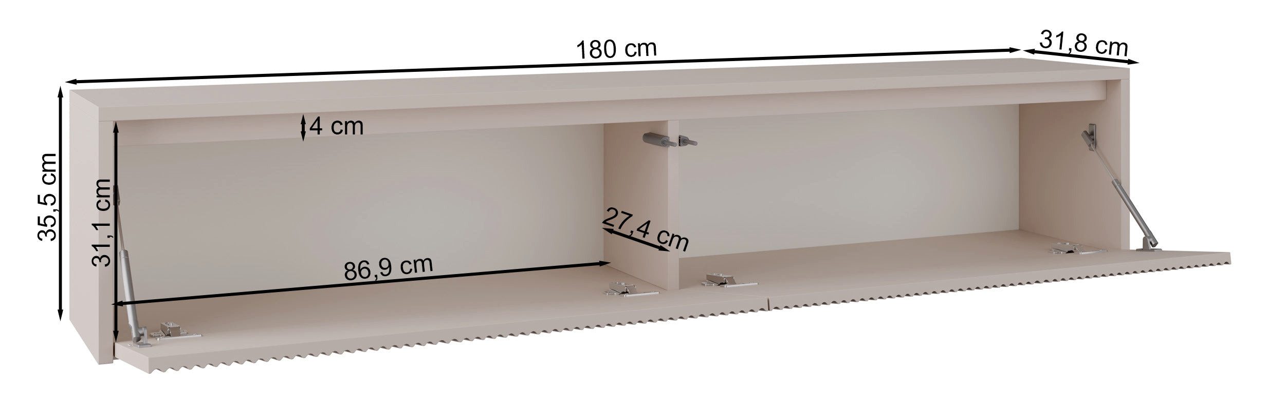 Selsey TV-Schrank Vemmi TV-Lowboard in Kaschmir, Soft-Close, 180 cm – Bild 3 von 5