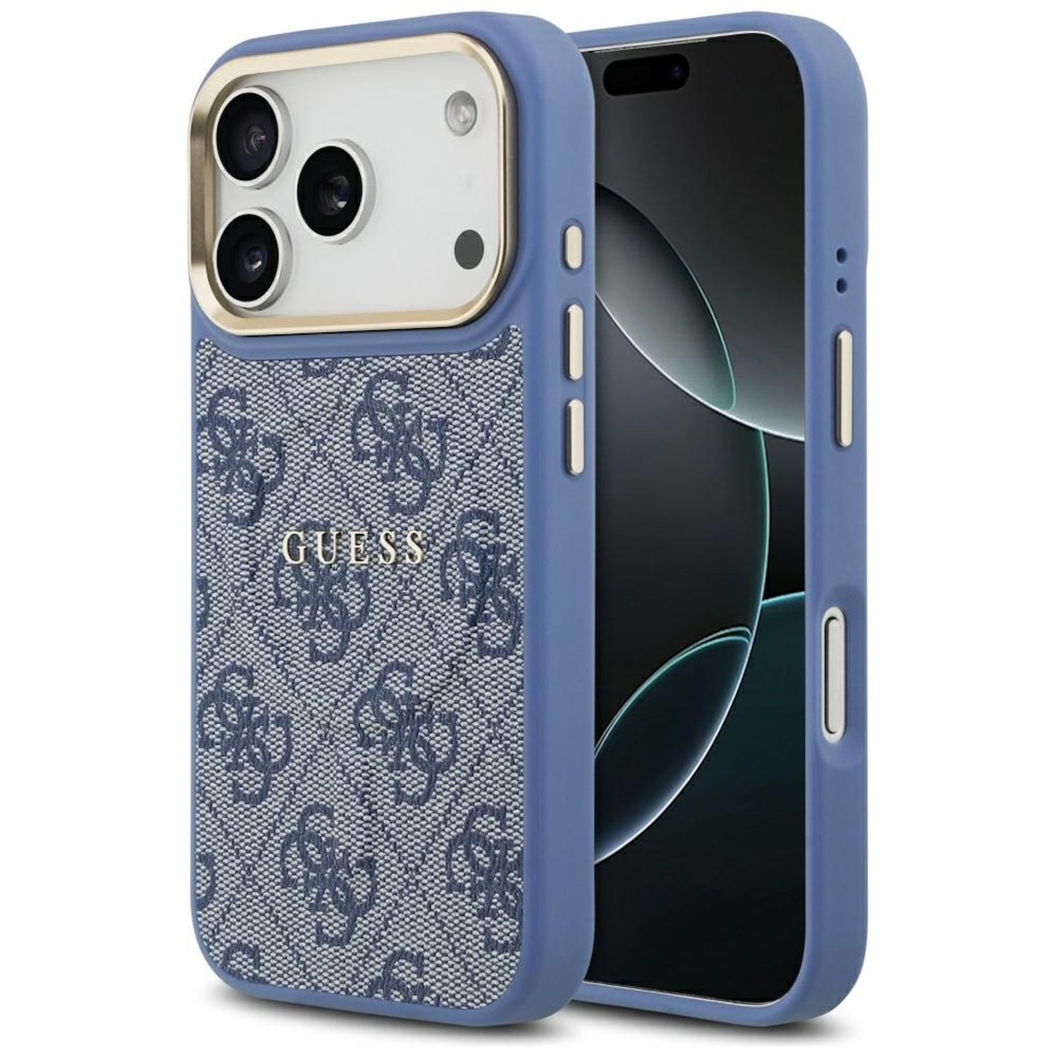 Guess Smartphone-Hülle Guess Apple iPhone 17 Pro 4G PU Classic Logo MagSafe Schutzhülle Blau