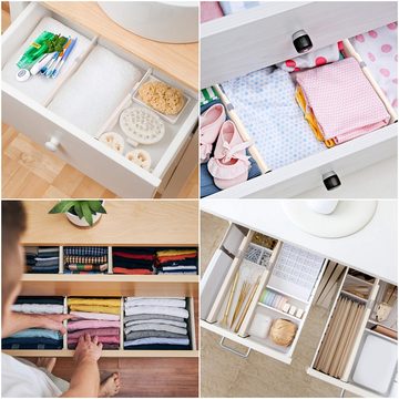 Kurtzy Organizer Verstellbare Kunststoff-Schubladentrenner (2 Stück) - 37,5 x 10 cm, Adjustable Plastic Drawer Dividers (2 pcs) - 37.5 x 10 cm