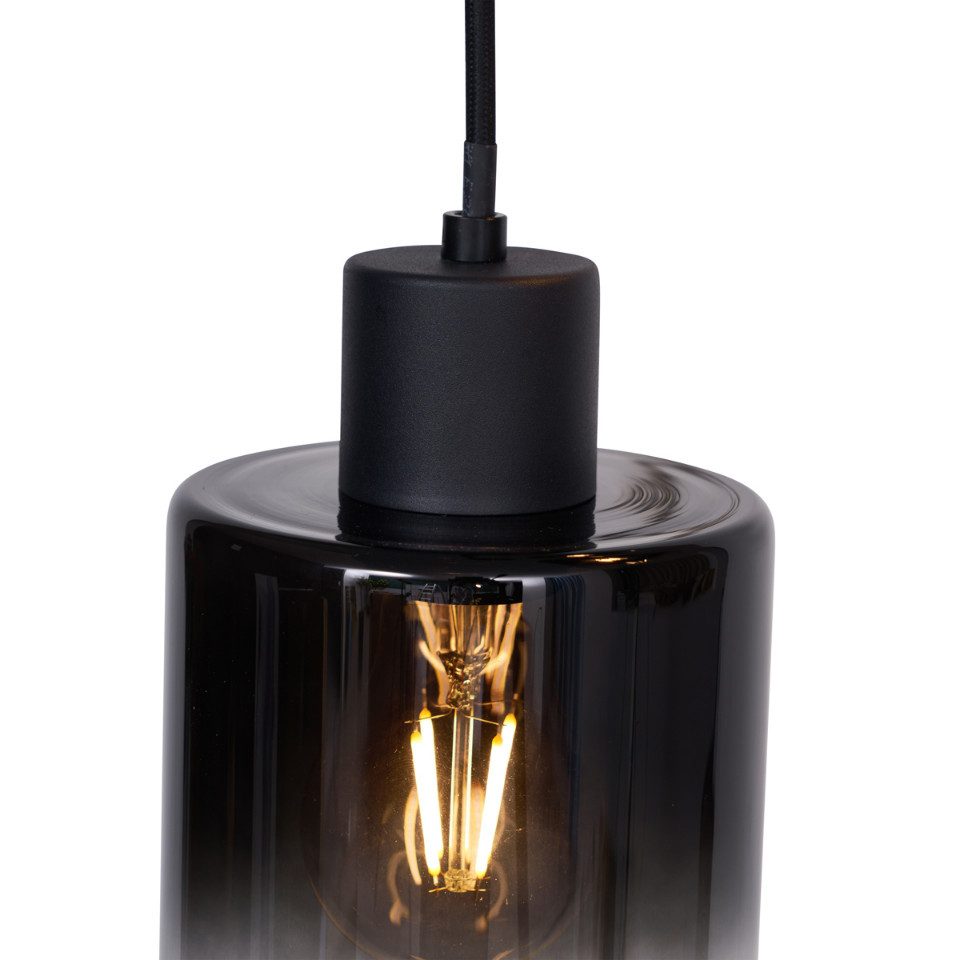 Qazqa Pendelleuchte Dame, ohne Leuchtmittel, Extra-Warmweiß, QAZQA Hängeleuchte, e27, Schwarz, Glas, Modern