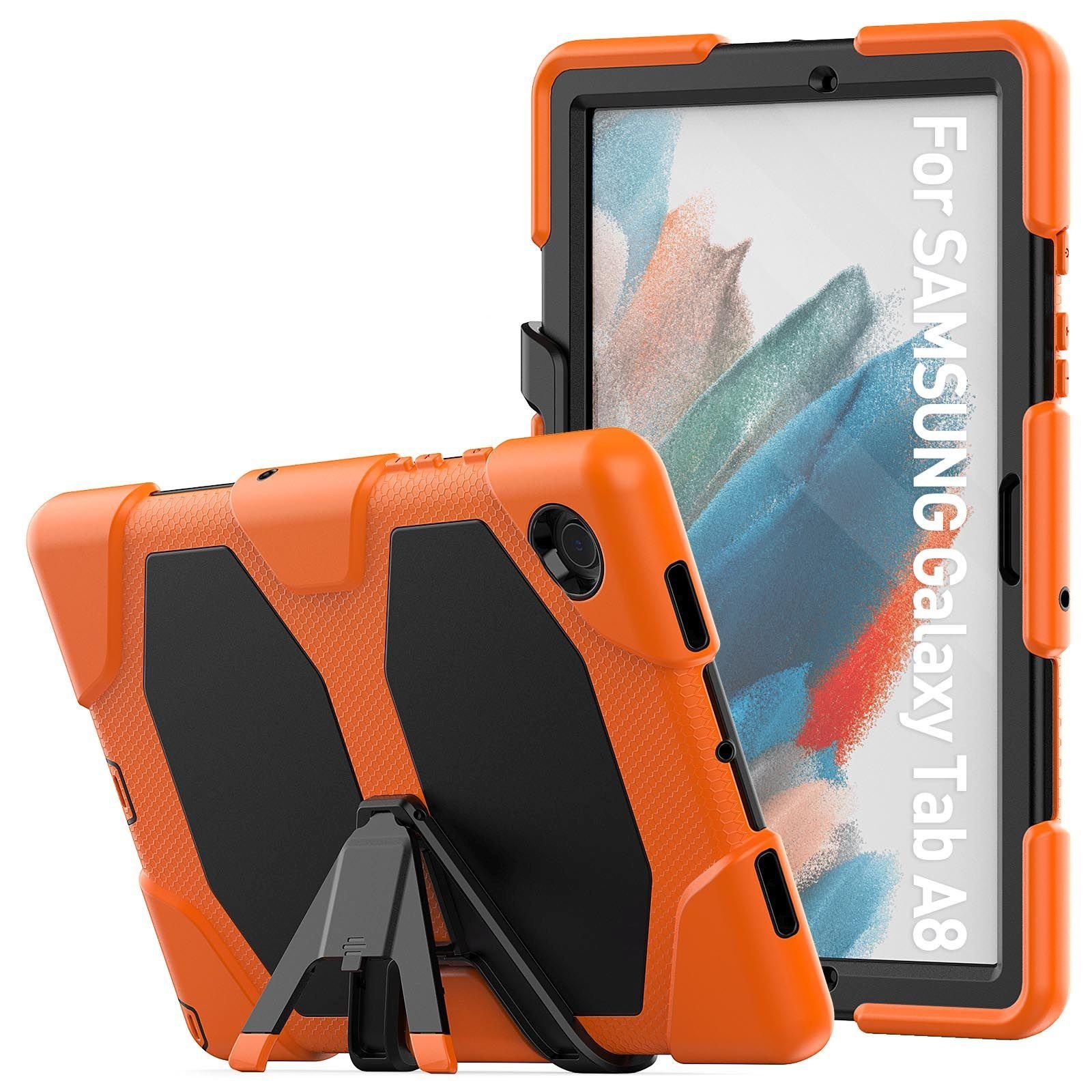 Lobwerk Tablet-Hülle 4in1 Hülle für Samsung Tab A8 X200 X206 10.5, Sturzdämpfung, Aufstellfunktion, Outdoor