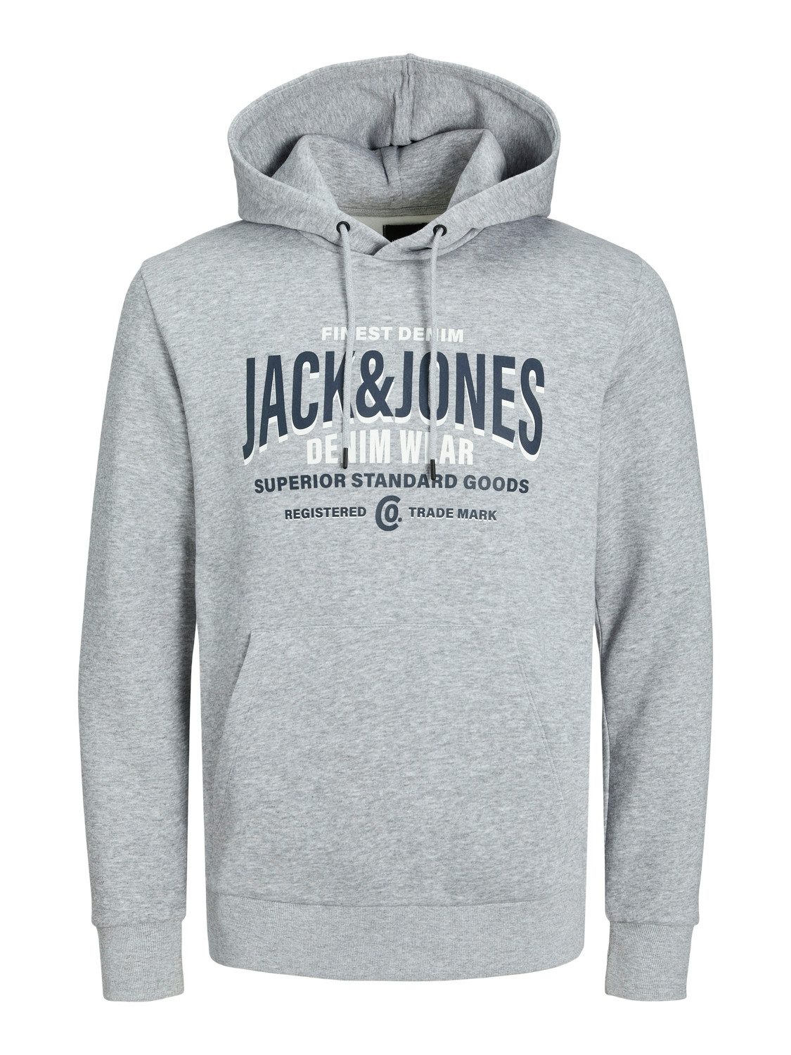 Jack & Jones Hoodie Herren Pullover Sweater Grau JJESTAR LOGO SWEAT HOOD
