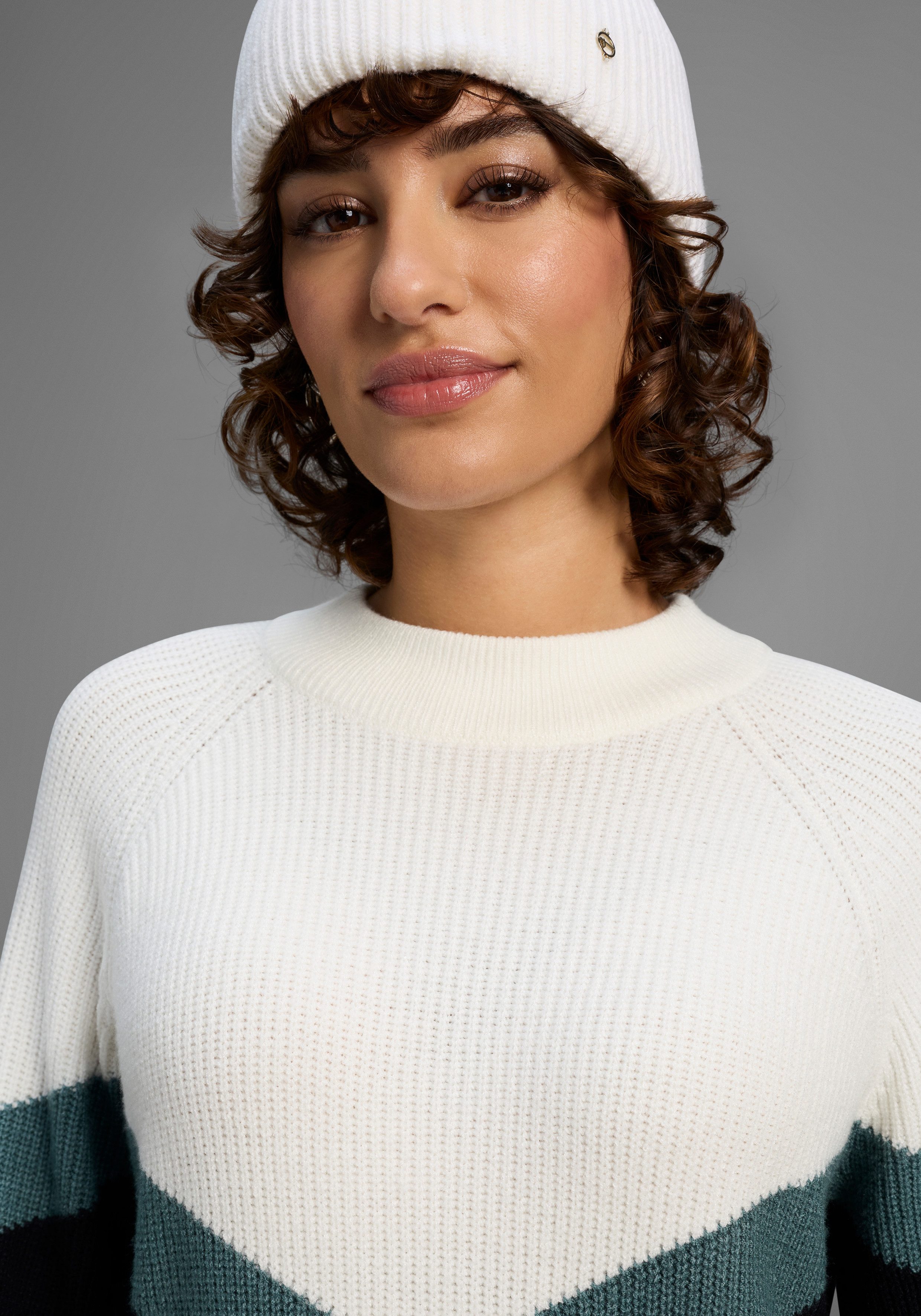Laura Scott Strickkleid mit Streifenmuster aus weicher Viskosequalität – Bild 5 von 5