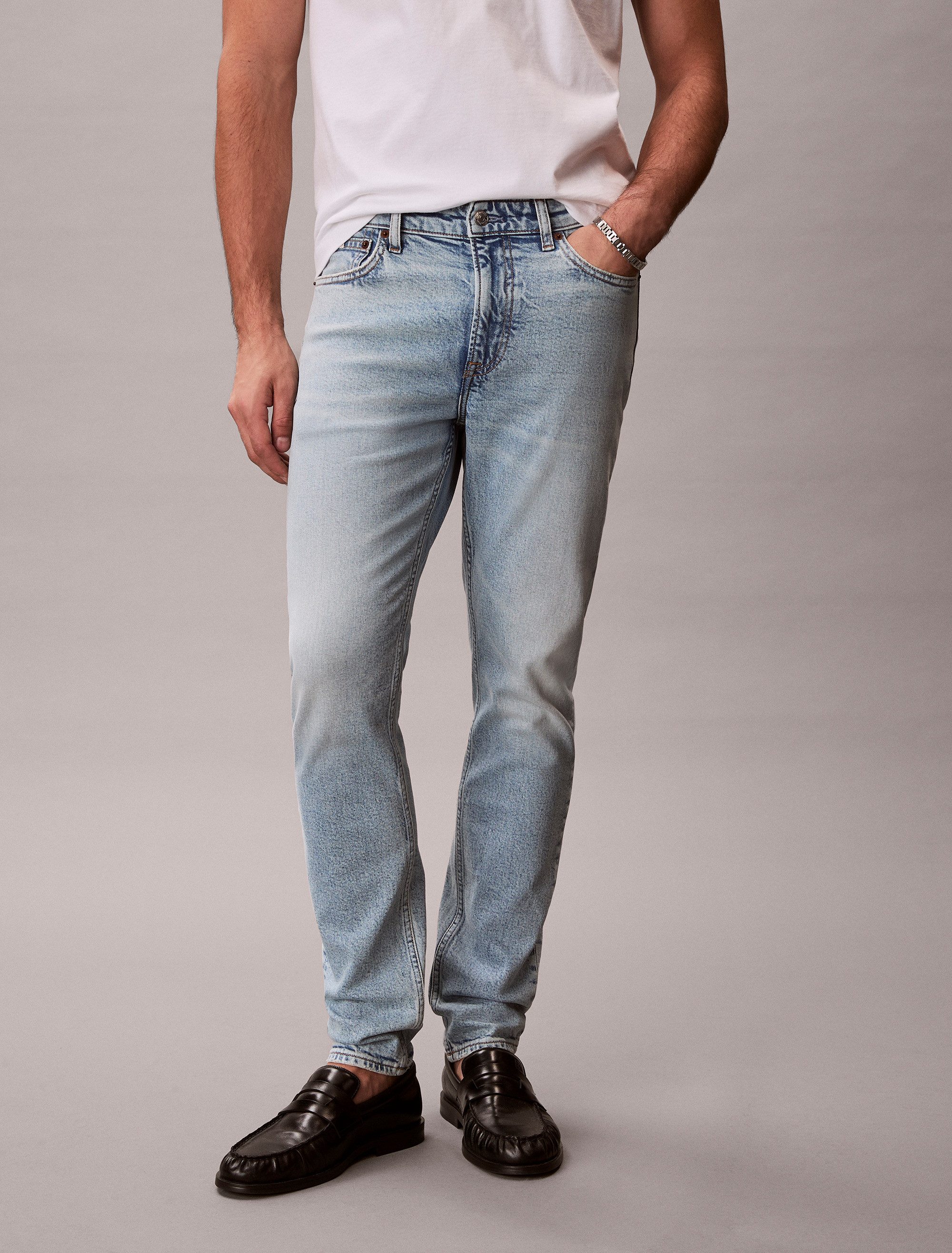 Calvin Klein Jeans Slim-fit-Jeans SLIM TAPER mit Markenlabel