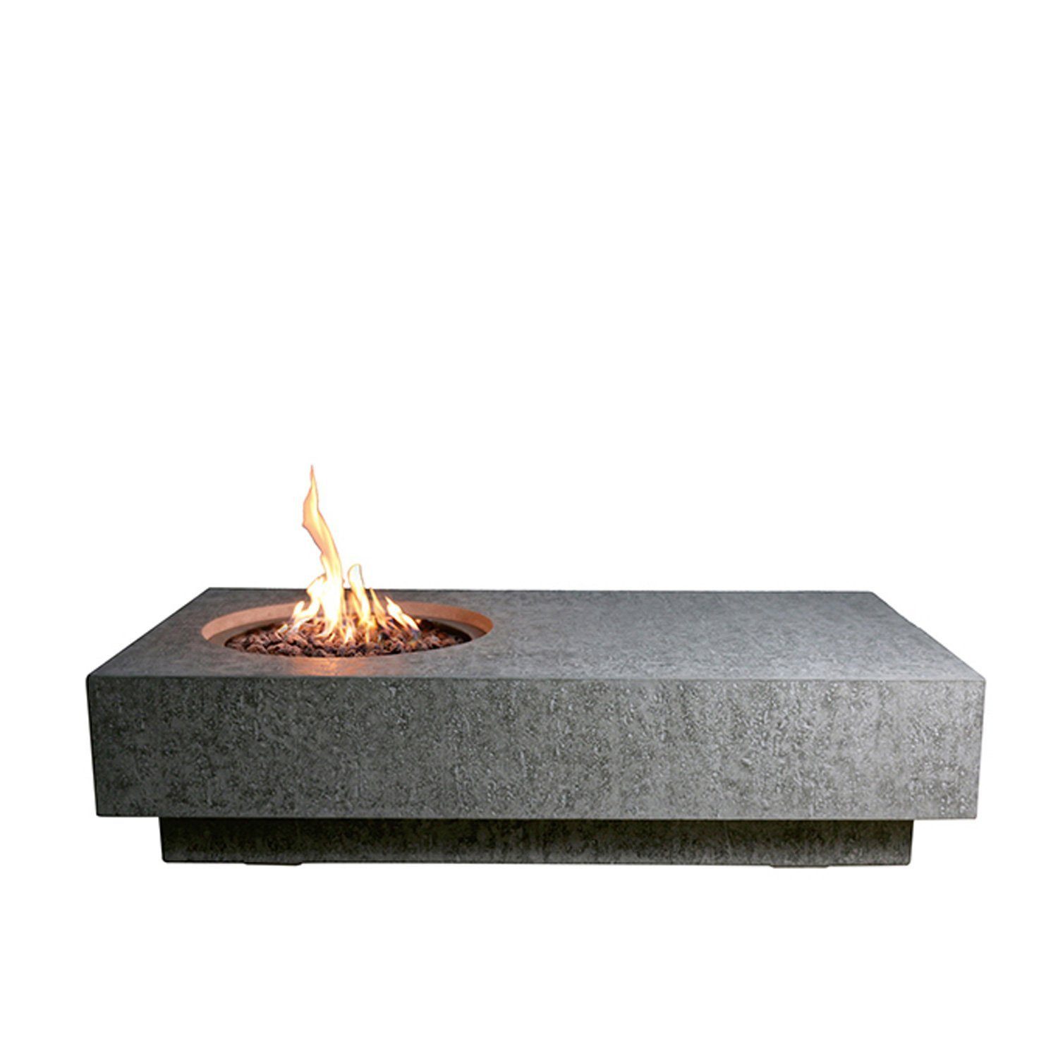 ELEMENTI Feuertisch Gasfeuerstelle "Ubinas" in Beton-Optik, (inkl. Wetterschutzhaube)