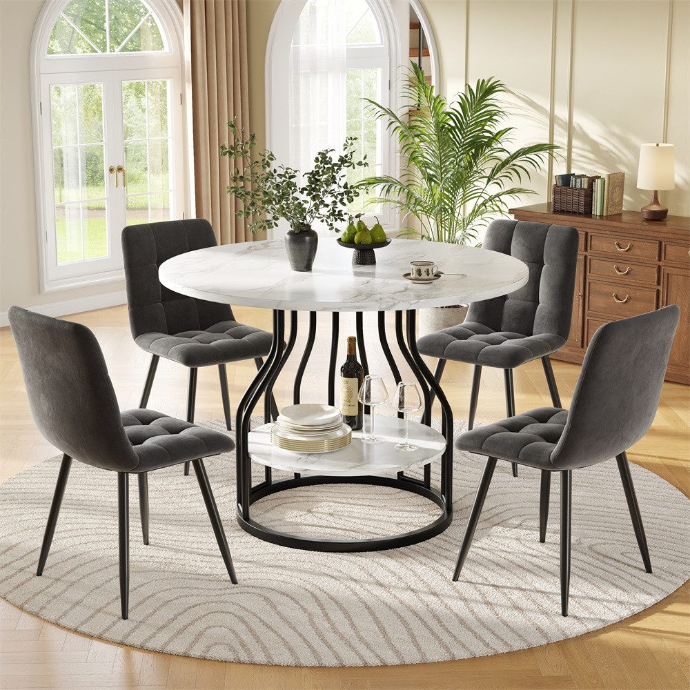 MODFU Essgruppe Stylisches Esstisch,Esszimmerstühle,Esstisch-Set, (5-teilig günstig online kaufen