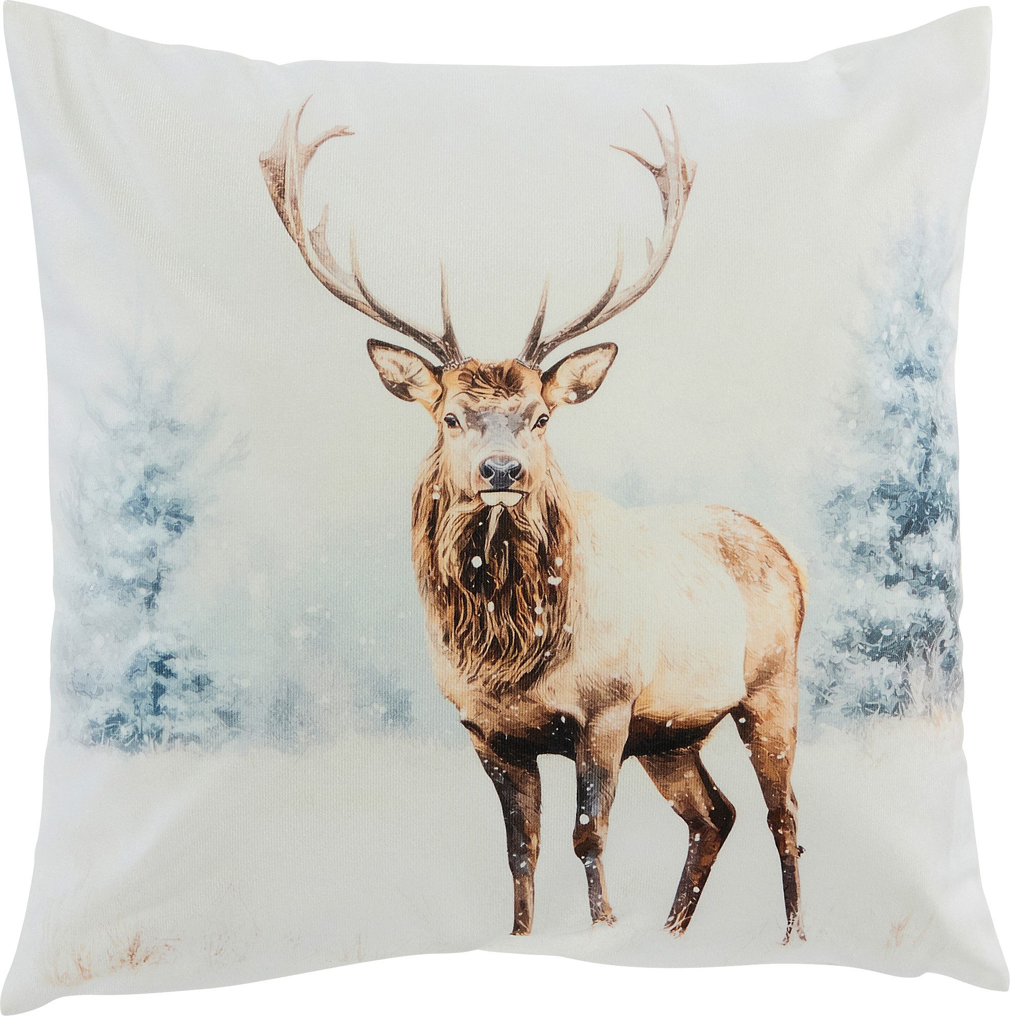 REDBEST Kissenbezug Kissenhülle "Winterhirsch", Nicky-Velours Motiv günstig online kaufen