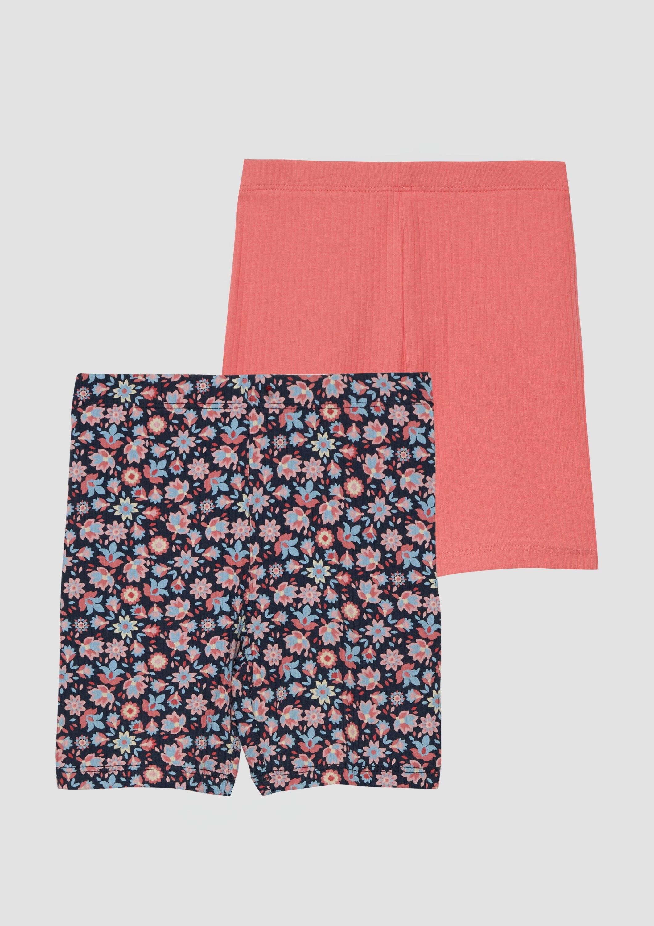 s.Oliver Shorts Leggings Gerippte Radlerhose im Doppelpack