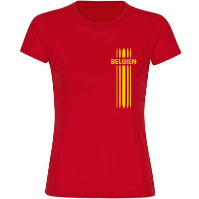 multifanshop T-Shirt Damen Belgien - Streifen - Frauen