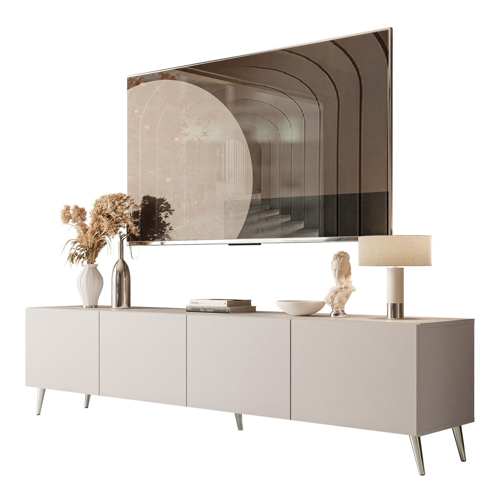 ALLHOUSE24 TV-Schrank LOGANTE 200 cm Breite Unterschrank TV Lowboard Metall günstig online kaufen