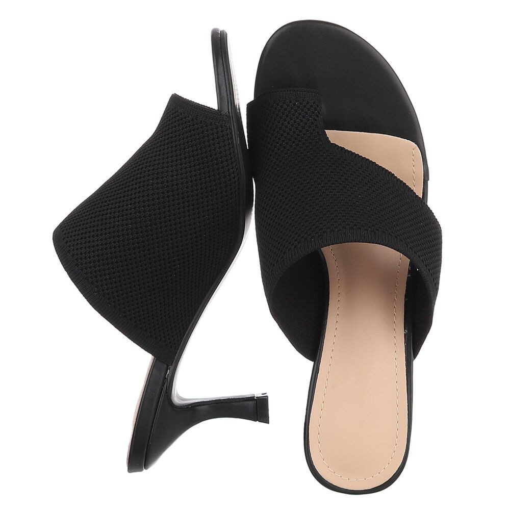 Ital-Design Damen Mule mit Absatz und offenem Design Zehentrenner (91895926) Pfennig-/Stilettoabsatz Sandalen & Sandaletten in Schwarz – Bild 2 von 5