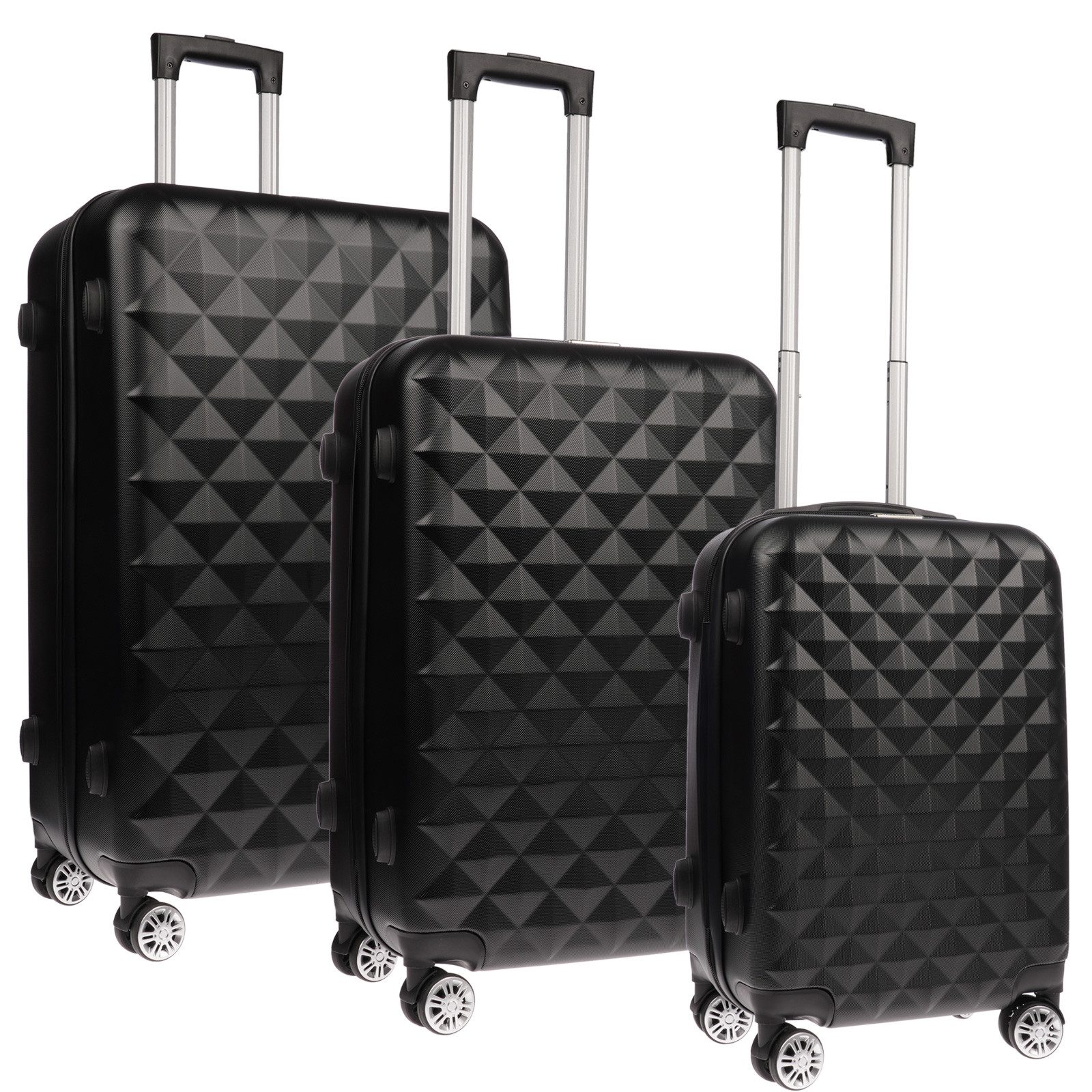 Weissmantel Kofferset Koffer 3er Set Kofferset Hartschalenkoffer Koffer Set Handgepäck, (4 Leichtlauf-Rollen, 360° Leichtlaufrollen, Koffer Set, Tolley Set Koffer set 3 teilig, Kofferset XL Bordgepäck), Suitcase 3 teilig Rollkoffer Hartschalenkoffer Reisekoffer Kofferset