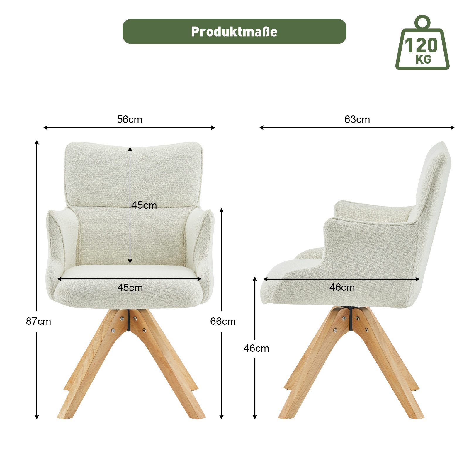 Ofcasa Esszimmerstuhl 360° Drehbarer Akzentstuhl (1er günstig online kaufen