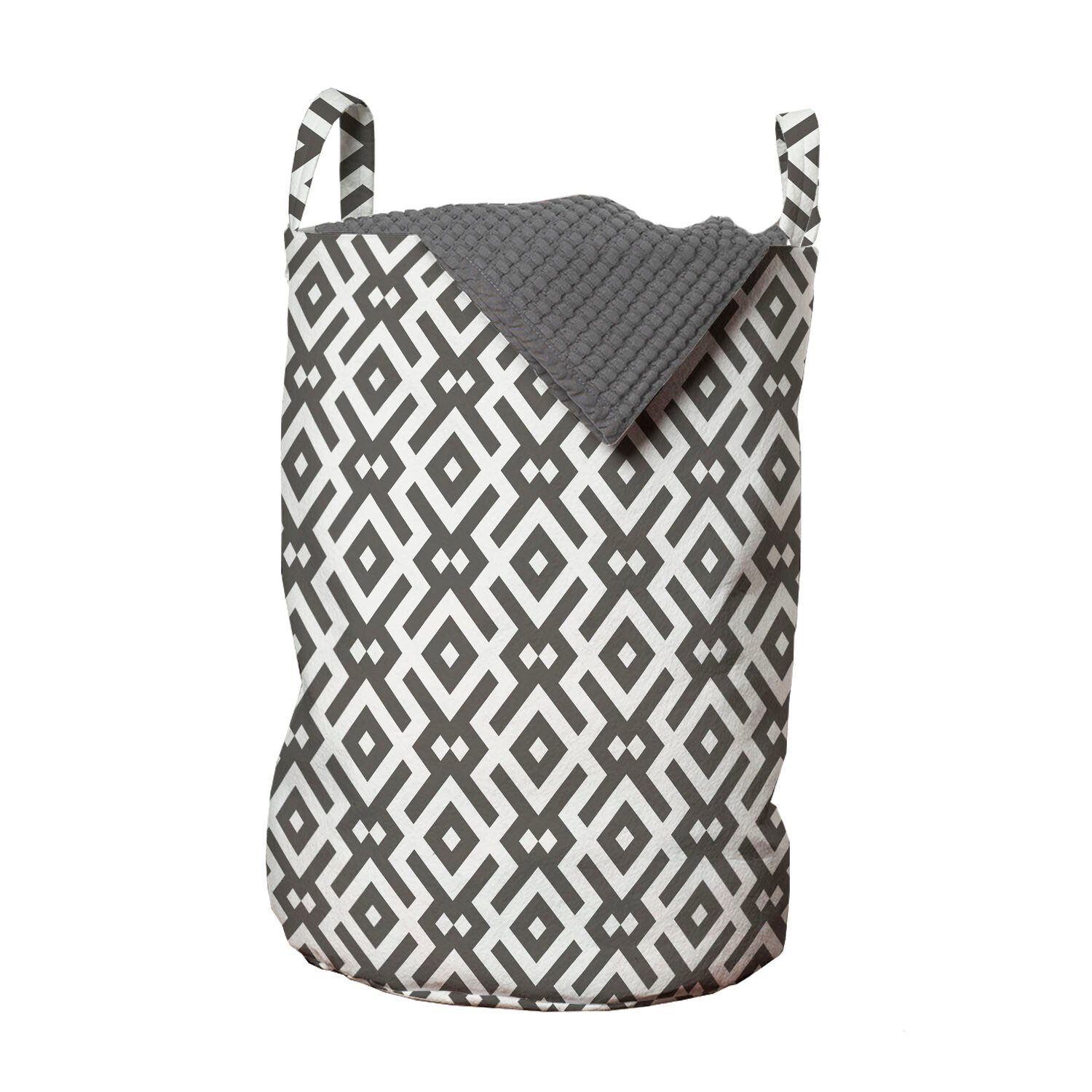 Abakuhaus Wäschesäckchen Wäschekorb mit Griffen Kordelzugverschluss für Waschsalons, Modern geometrische Linien
