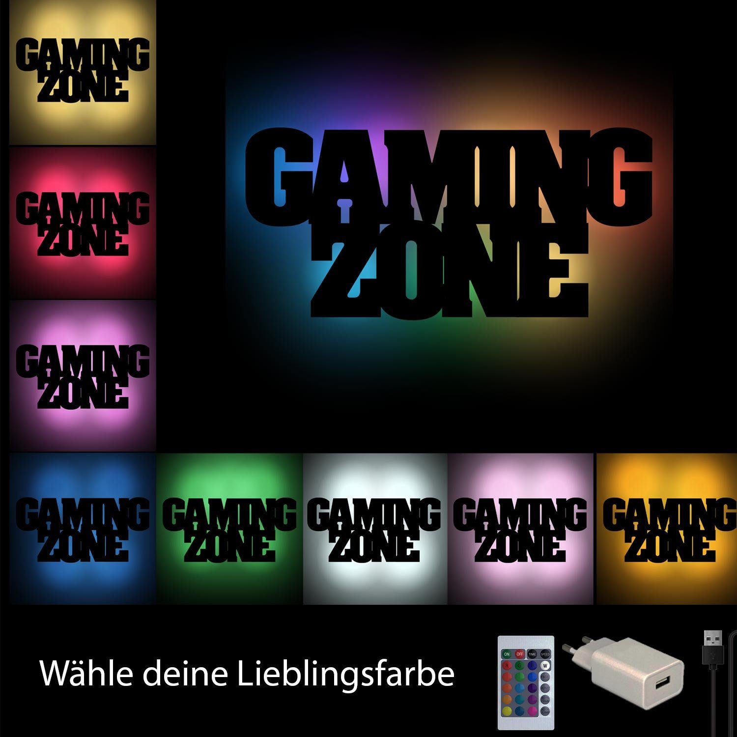 Namofactur LED Dekolicht Gaming Zone - Gamer Licht Wanddeko mit RGB Farbwec günstig online kaufen