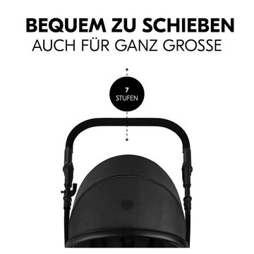 Hauck Geschwisterwagen Duett 4 - Black, Geschwisterkinderwagen Geschwisterbuggy inkl. Regenverdeck - bis 36 kg