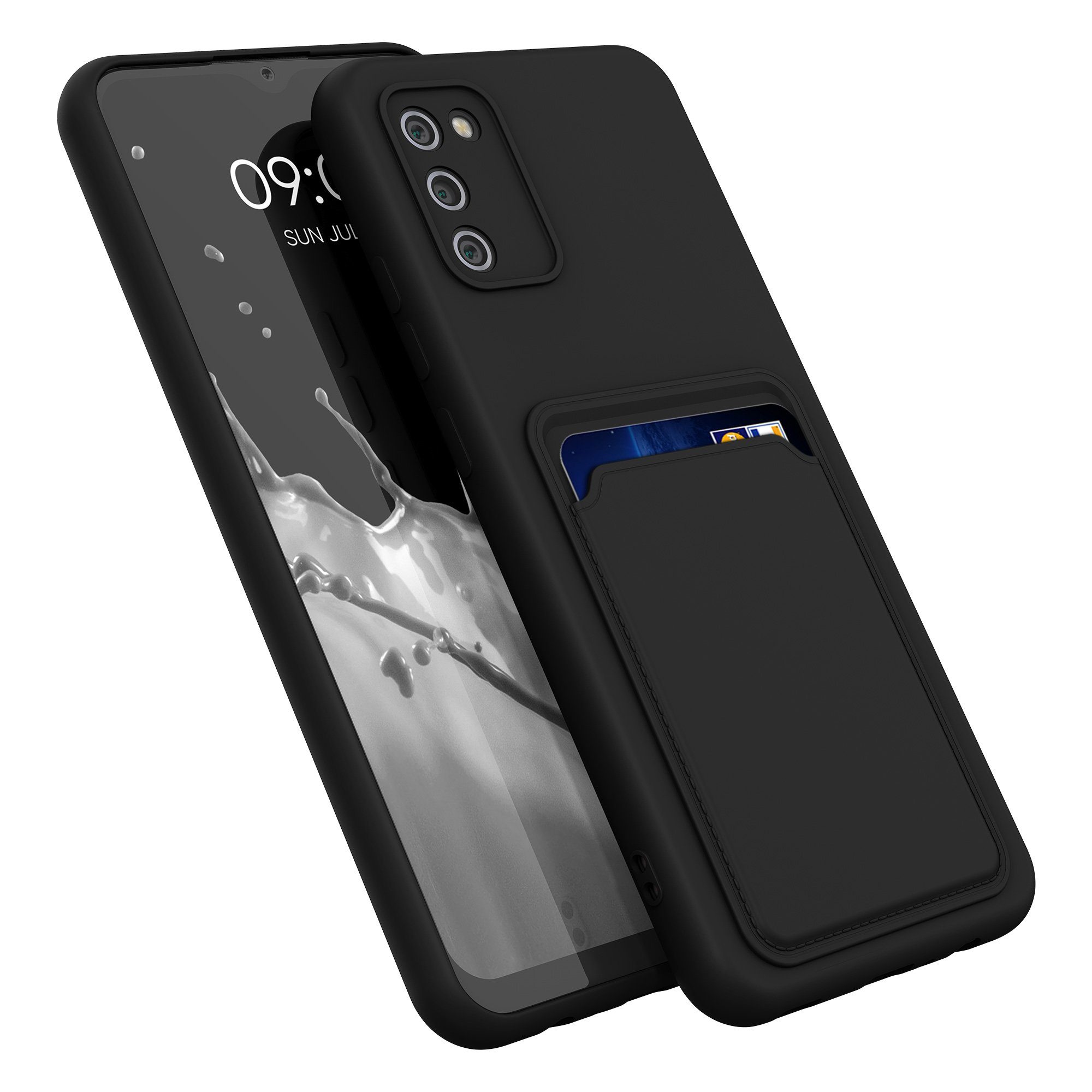 kwmobile Handyhülle Hülle für Samsung Galaxy A02s, Handyhülle mit Fach ...