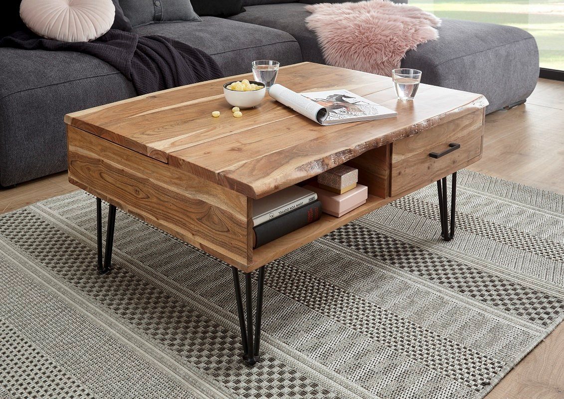 MCA furniture Couchtisch Couchtisch Mustique, Akazie massiv, 110x72, natur (no-Set), Breite 110 cm,Tischplatte aus Massivholz