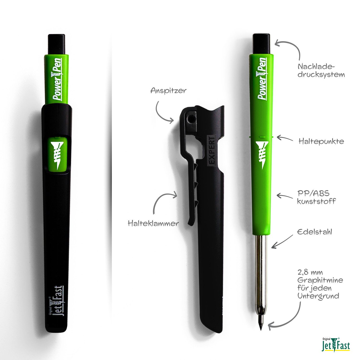Jet-Fast Bleistift Original Jet-Fast Power Pen Markierwerkzeug, extrem robust, für alle Bereiche des industriellen Markierens