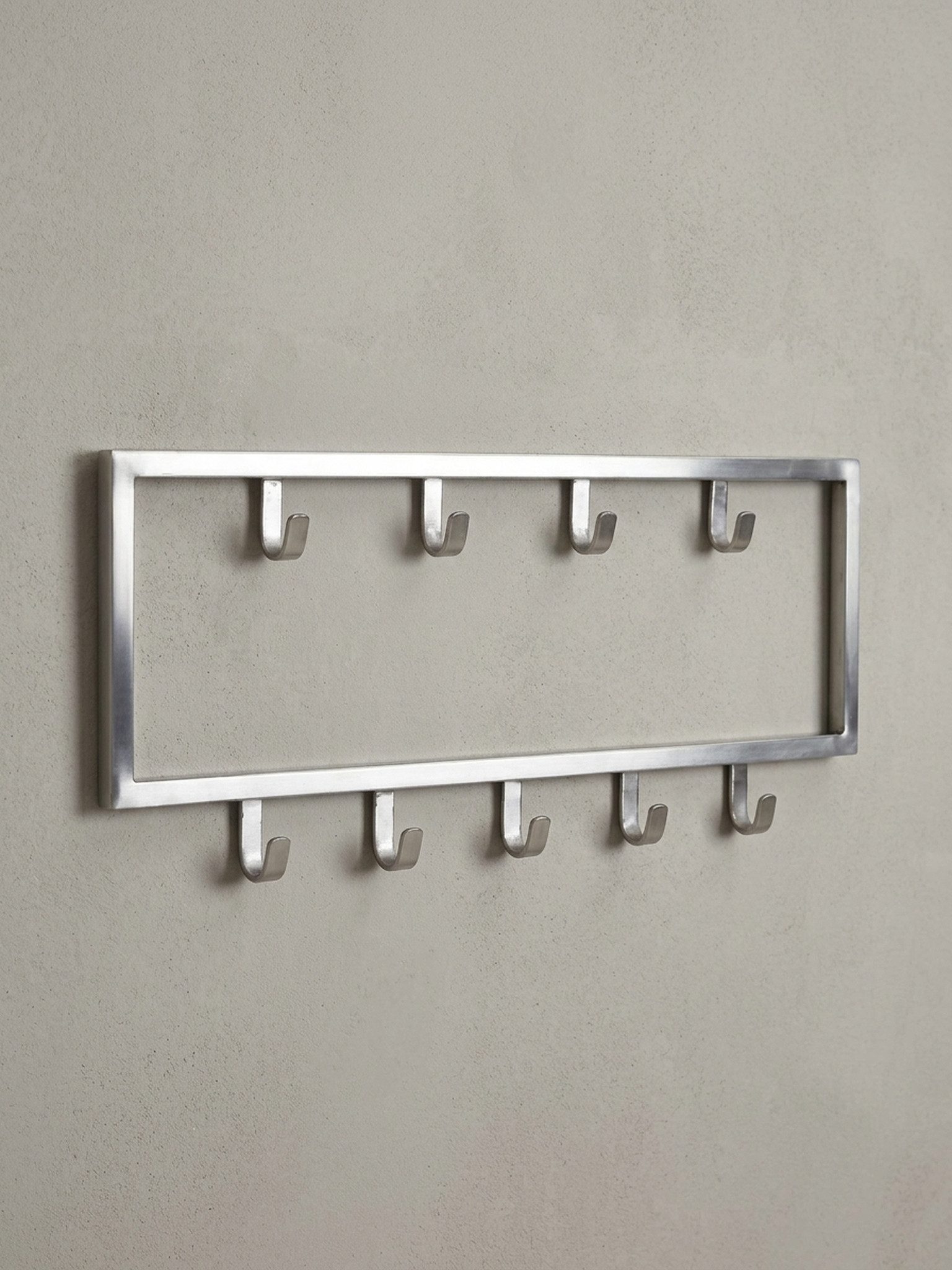 KADIMA DESIGN Wandgarderobe Stahl-Garderobe: Stilvoll & platzsparend, Silber, poliert