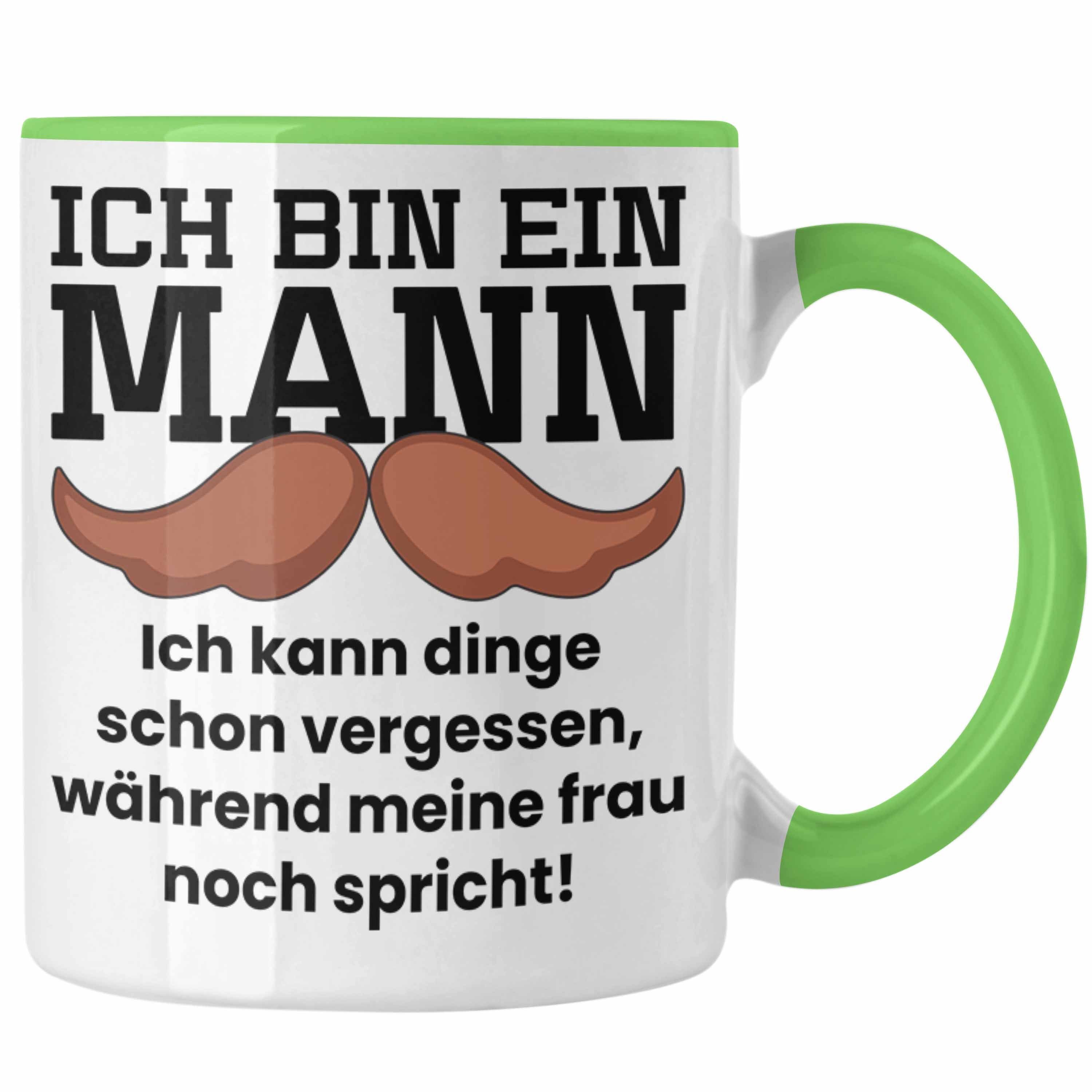 Trendation Tasse Ehemann Tasse Geschenk Mann Spruch Tasse Vergesslich "Ich Bin Ein Mann Grün | Teetassen
