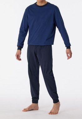 Schiesser Pyjama Comfort Essentials (Set, 2 tlg) lang, Rundhals-Ausschnitt