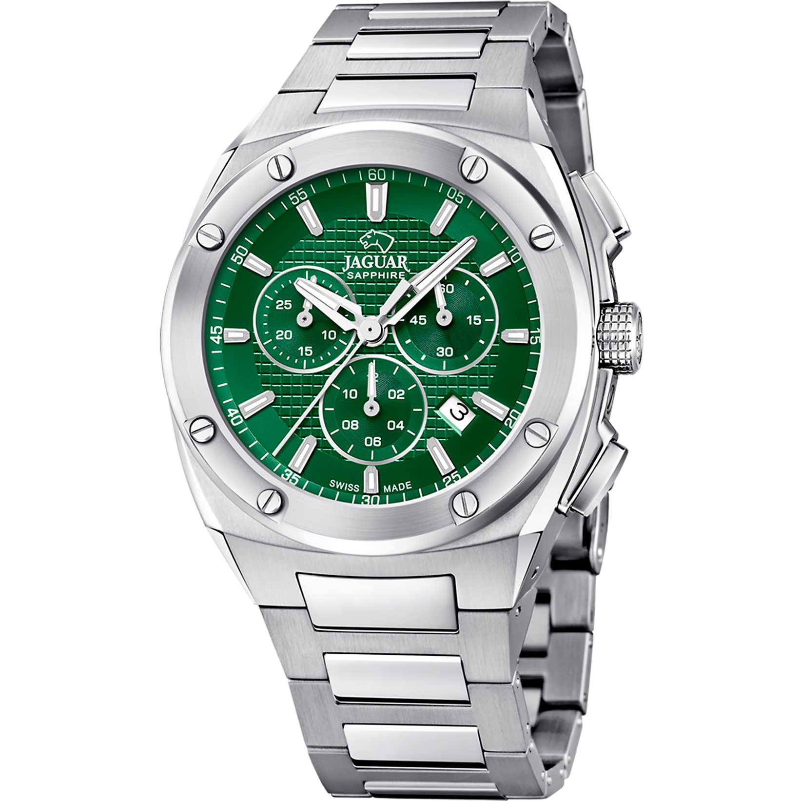Jaguar Chronograph Executive J805/C, Quarzuhr, Armbanduhr, Herrenuhr, Swiss Made, Edelstahlarmband, analog
