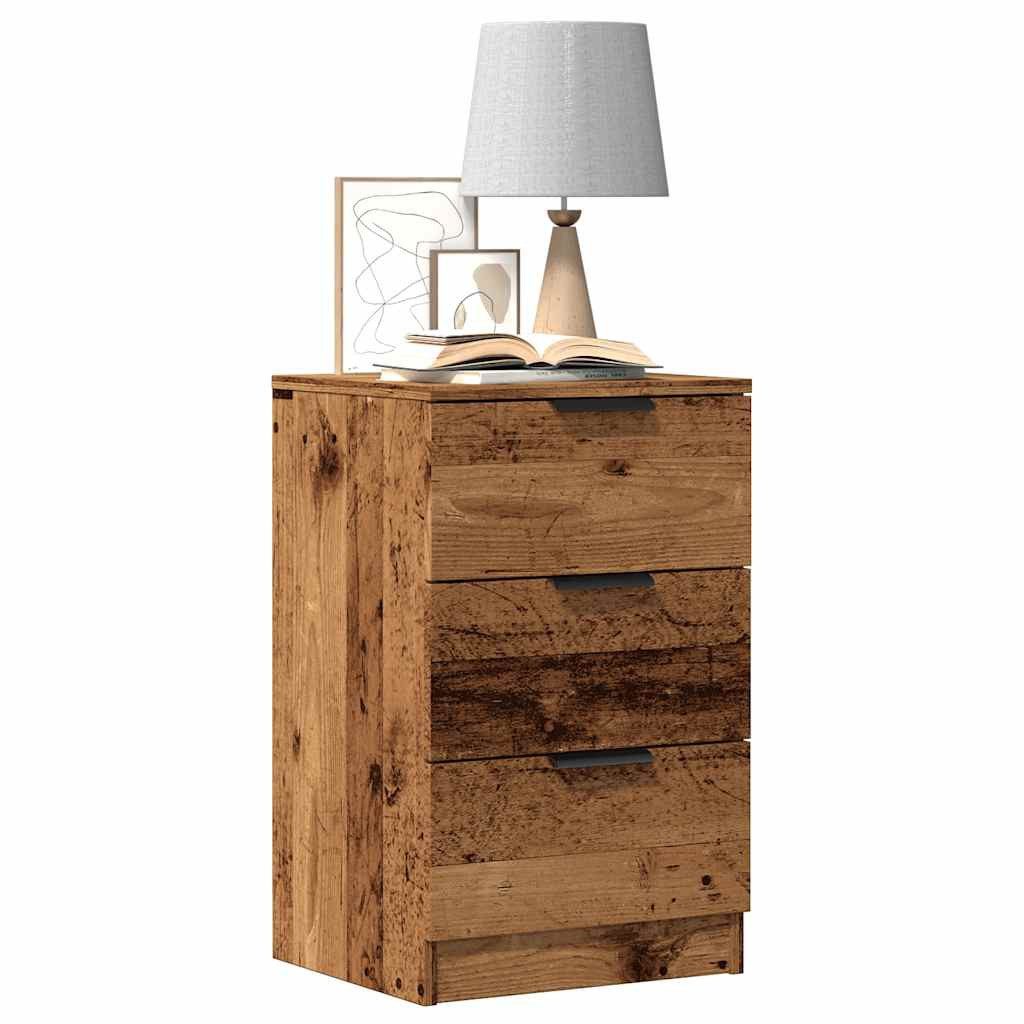 vidaXL Nachttisch Nachttische 2 Stk. Altholz-Optik 40x36x65 cm Holzwerkstoff (2-St)