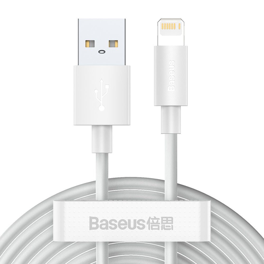 Baseus 2x Schnellladen Ladekabel USB - iPhone Power Delivery 2,4 A 1,5 m Smartphone-Kabel, (150 cm)