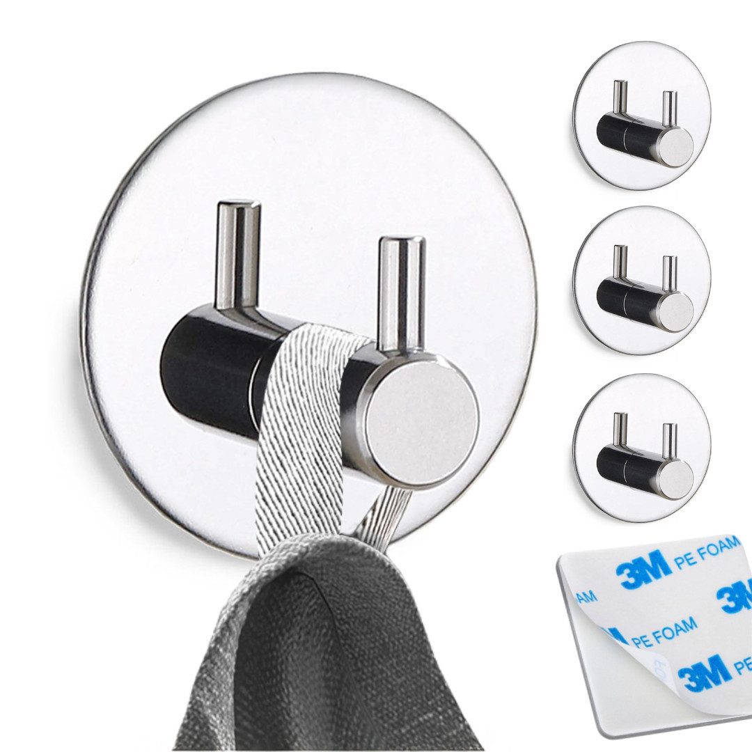 LIVINA HOME Handtuchhaken Haken selbstklebend Bad und Küche, Handtuchhalter, Badezimmer, Bad, Küche, Türen, Kleiderschrank, Wand, Dusche, (4-St), Kleiderhaken ohne Bohren