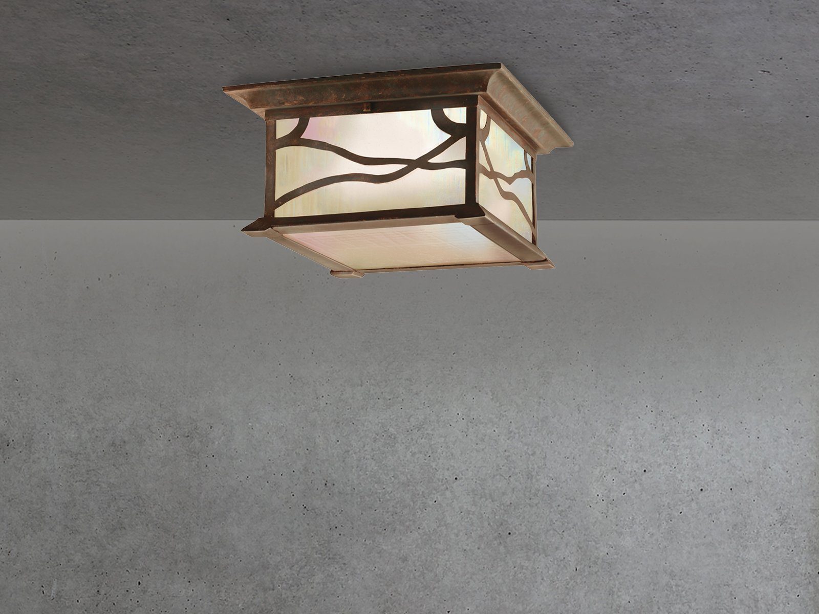 Kichler LED Außen-Deckenleuchte, LED wechselbar, warmweiß, Terrassenleuchten Haus beleuchten Außen Carport Beleuchtung, Ø30cm