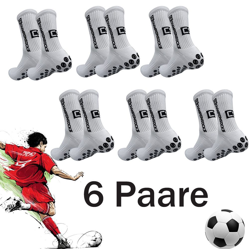 Socken Sportsocken Fußballsocken Gummipunkten 6 Paare Rutschfest Atmungsaktiv