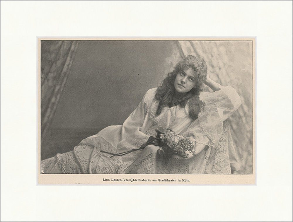 Kunstdruck Lina Lossen, Liebhaberin am Stadttheater Köln Schauspielerin F_Vintage