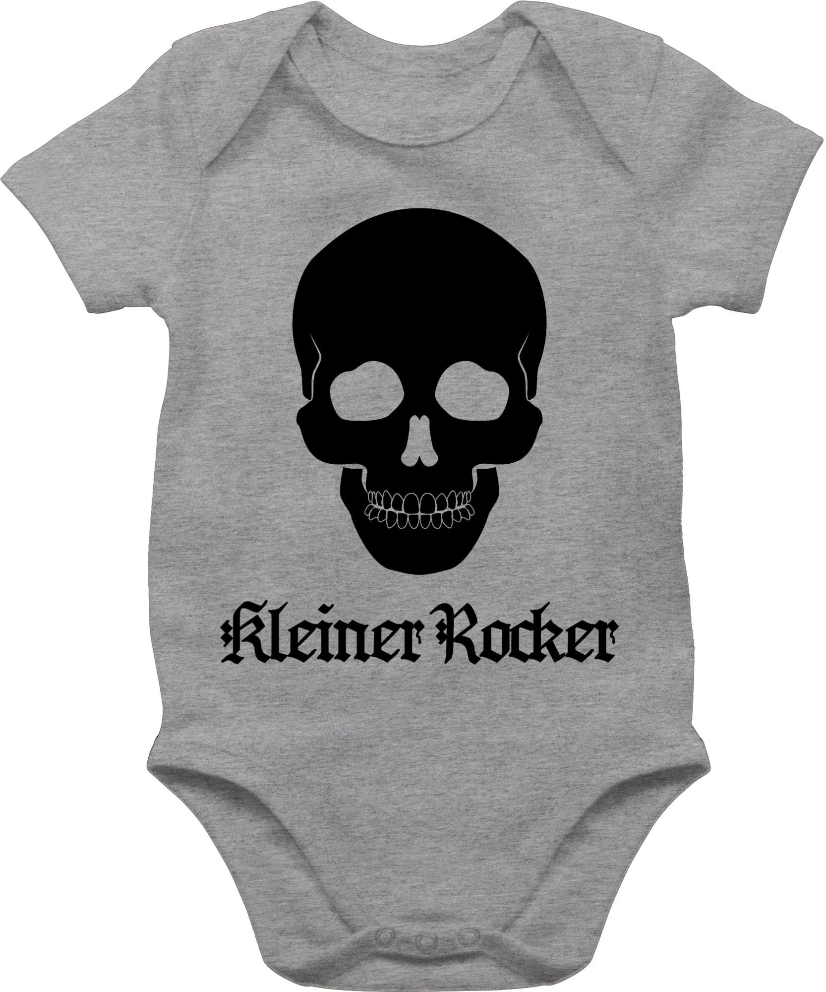 Shirtracer Shirtbody Kleiner Rocker Totenkopf Strampler Baby Mädchen & Junge 1 Grau meliert