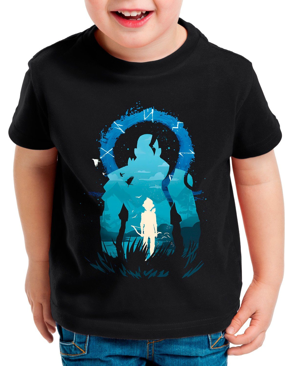 style3 Print-Shirt Kinder T-Shirt Ragnarok of kratos adventure war action god