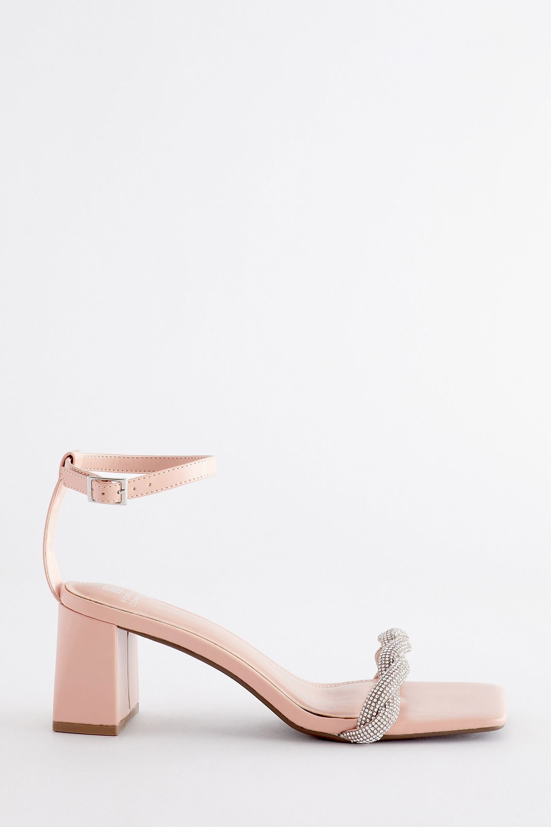 Next Forever Comfort® Sandaletten mit Schmuckstein Sandalette (1-tlg) Nougat Pink