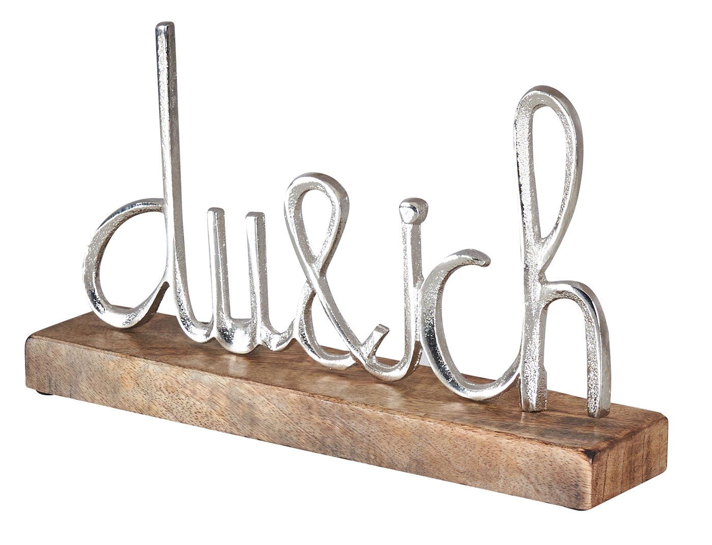 Du Geschenk Und Ich Tischdeko L25cm Levandeo® Schriftzug Holz Mango Deko-Schriftzug, Silber