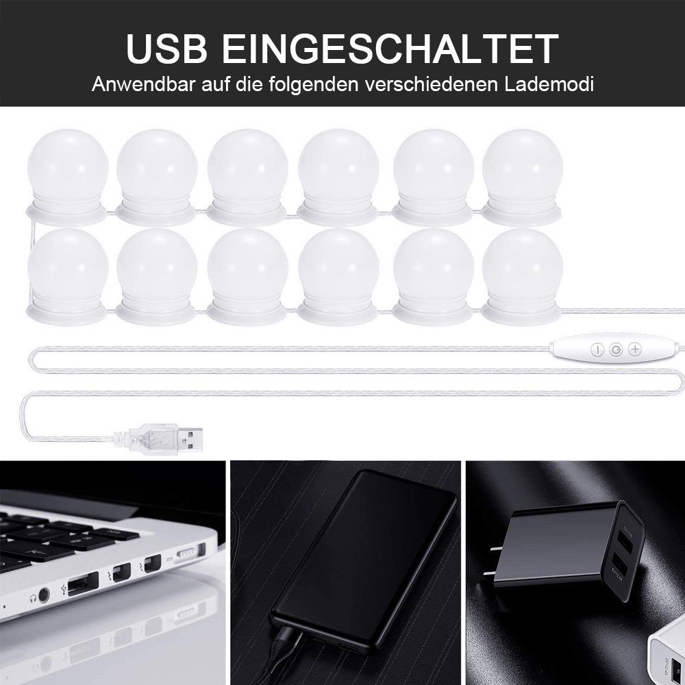 Badezimmer Spiegellampe LED für Spiegelleuchte GelldG kosmetische LED Dimmbare