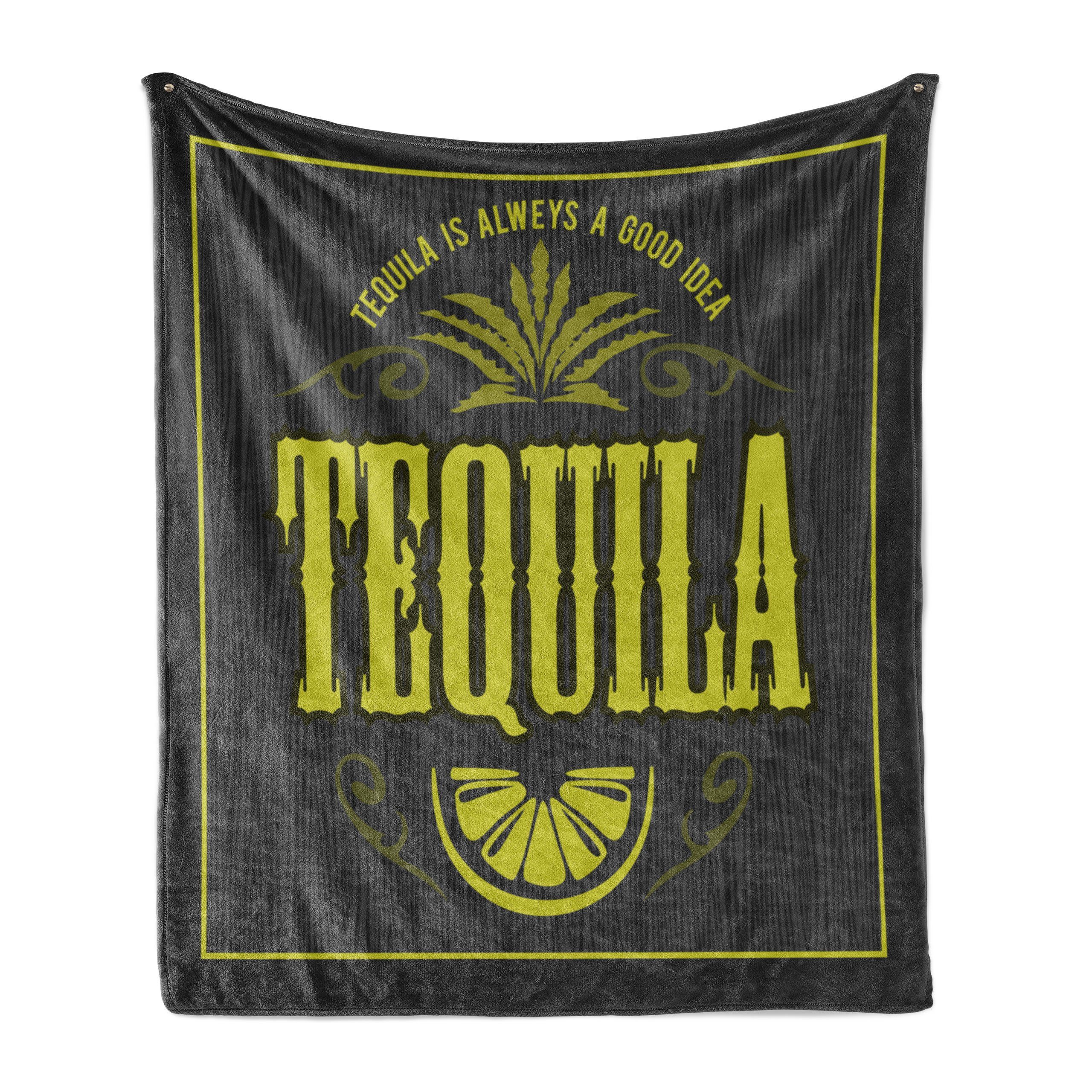 Tequila Wohndecke Abakuhaus, Text Vintage Gemütlicher Plüsch den und für Alcohol Innen- Themed Außenbereich,