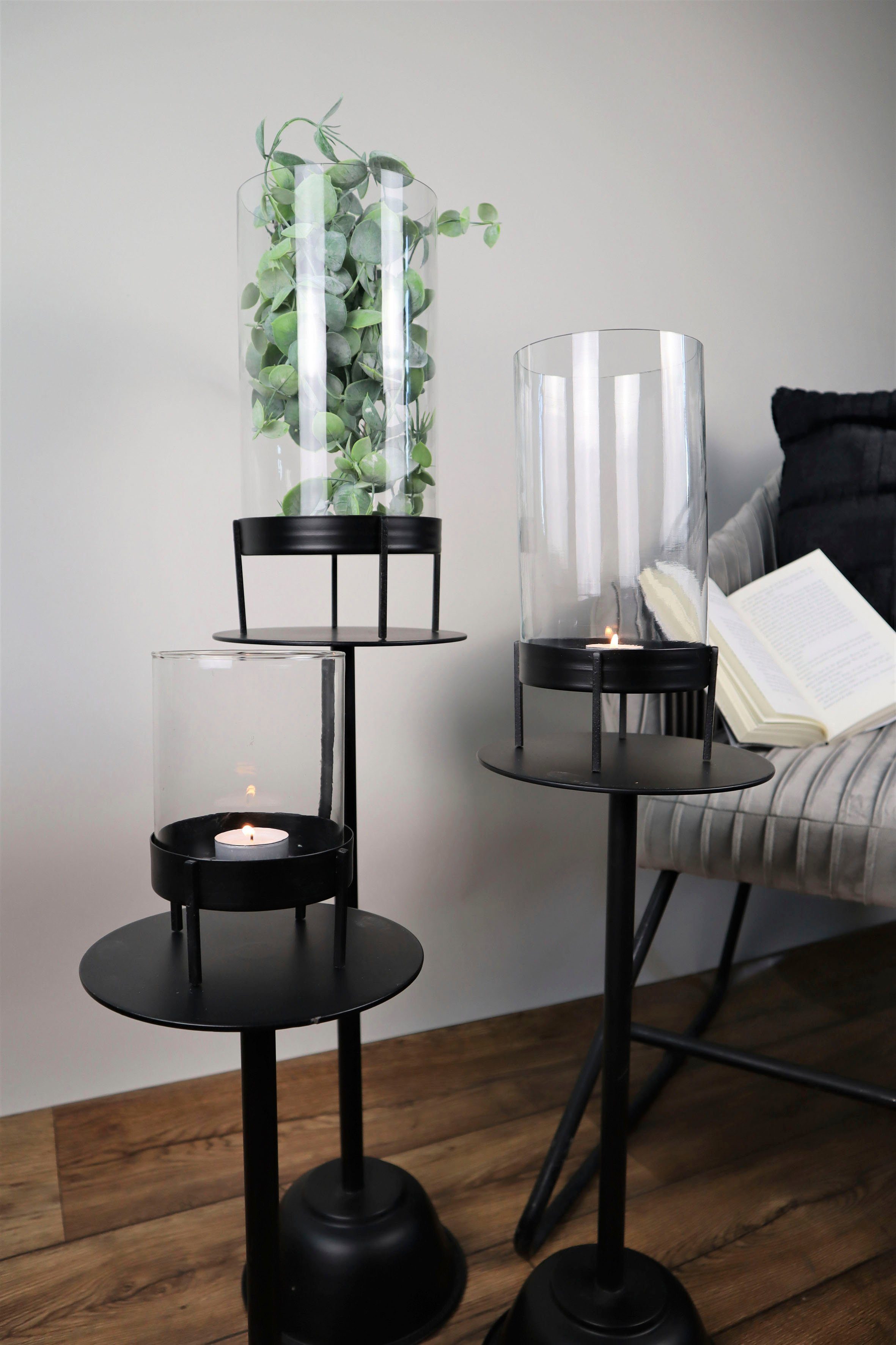 AM Design Windlicht (1 St), Stumpenkerzenhalter aus Eisen und Glas günstig online kaufen