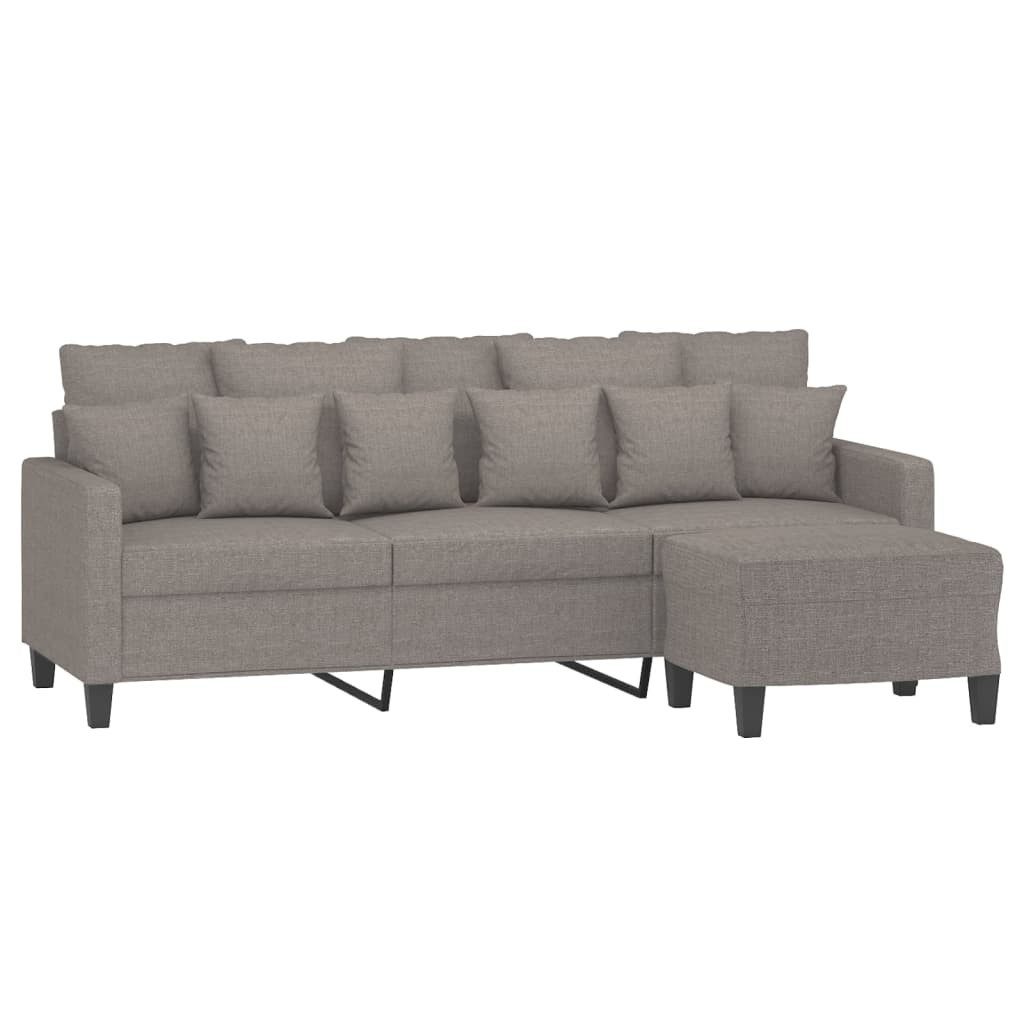vidaXL Sofa 3-Sitzer-Sofa mit Hocker Taupe günstig online kaufen