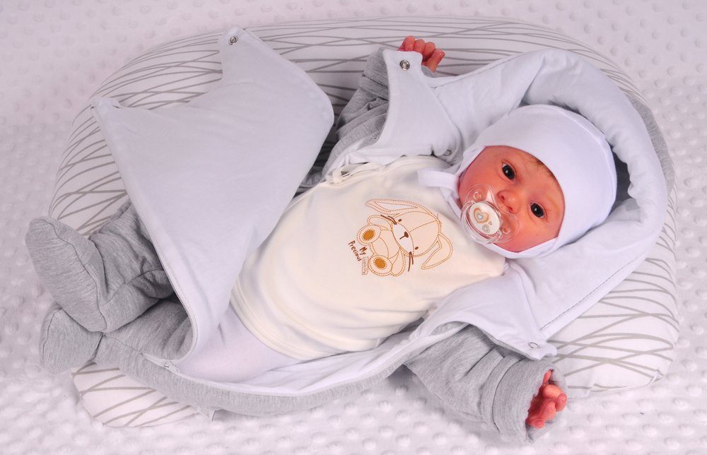 La Bortini snowsuit, pram suit, baby suit, baby overall, transitional overall in grey, sizes 44, 50, 56, 62, 68, 74