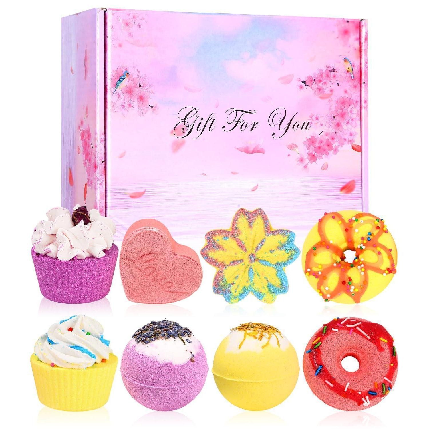 LuxusKollektion Badekugel Badebomben Geschenkset 8 Stk Kinder Bio Natur