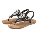 LASCANA Sandalette, Sommerschuh, offener Schuh, Zehentrenner Sandale, Pantolette in Glitzer-Optik und softer Lederinnensohle