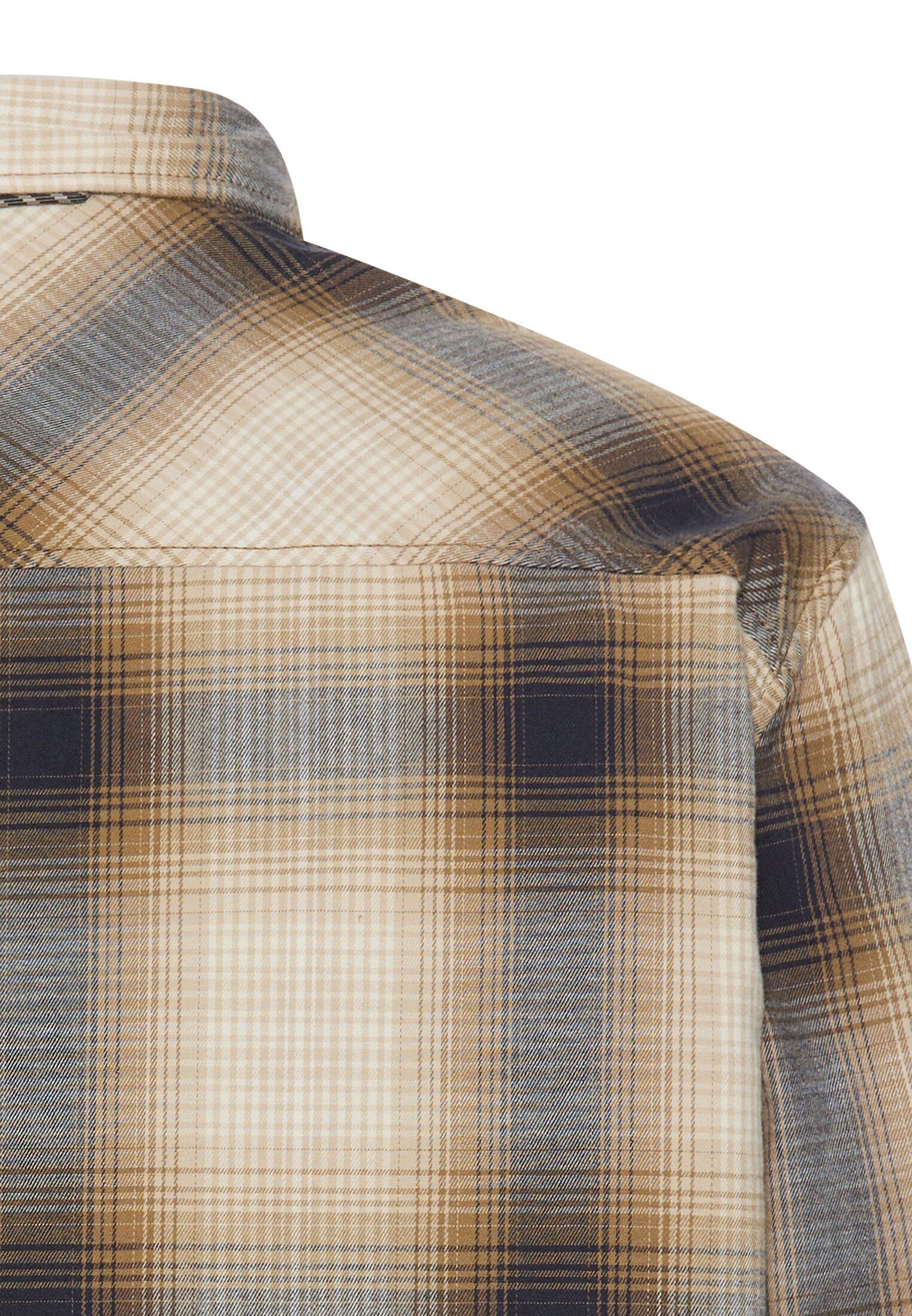 camel active Karohemd Langarmshirt mit Hemdkragen und Knopfleiste